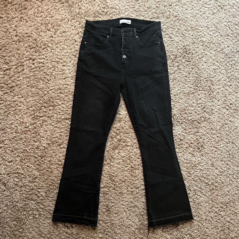 Loft size 4/27 black high wait flare crop jeans